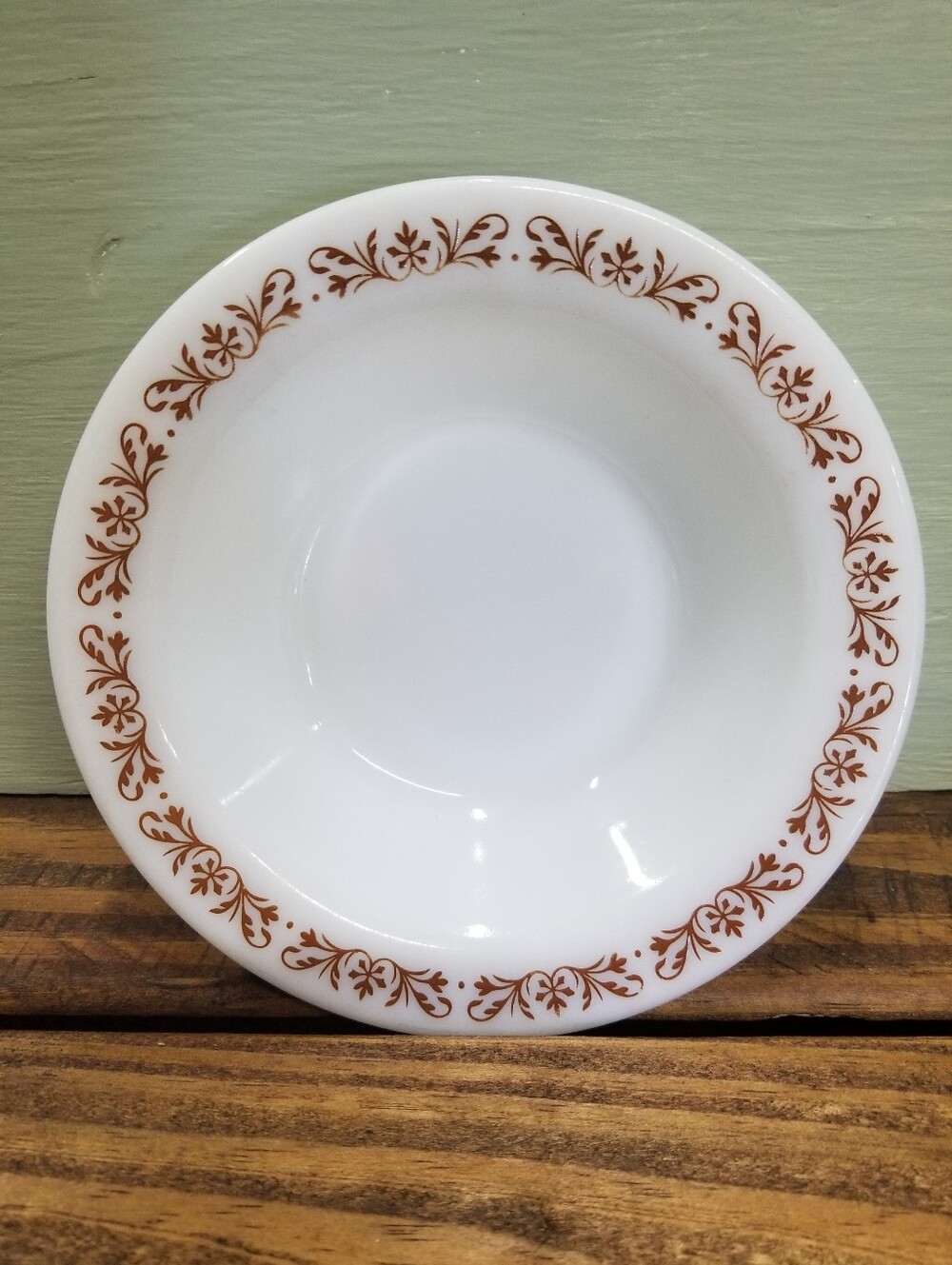 Vintage Mid Century Pyrex Copper White Soup Bowl Tableware USA